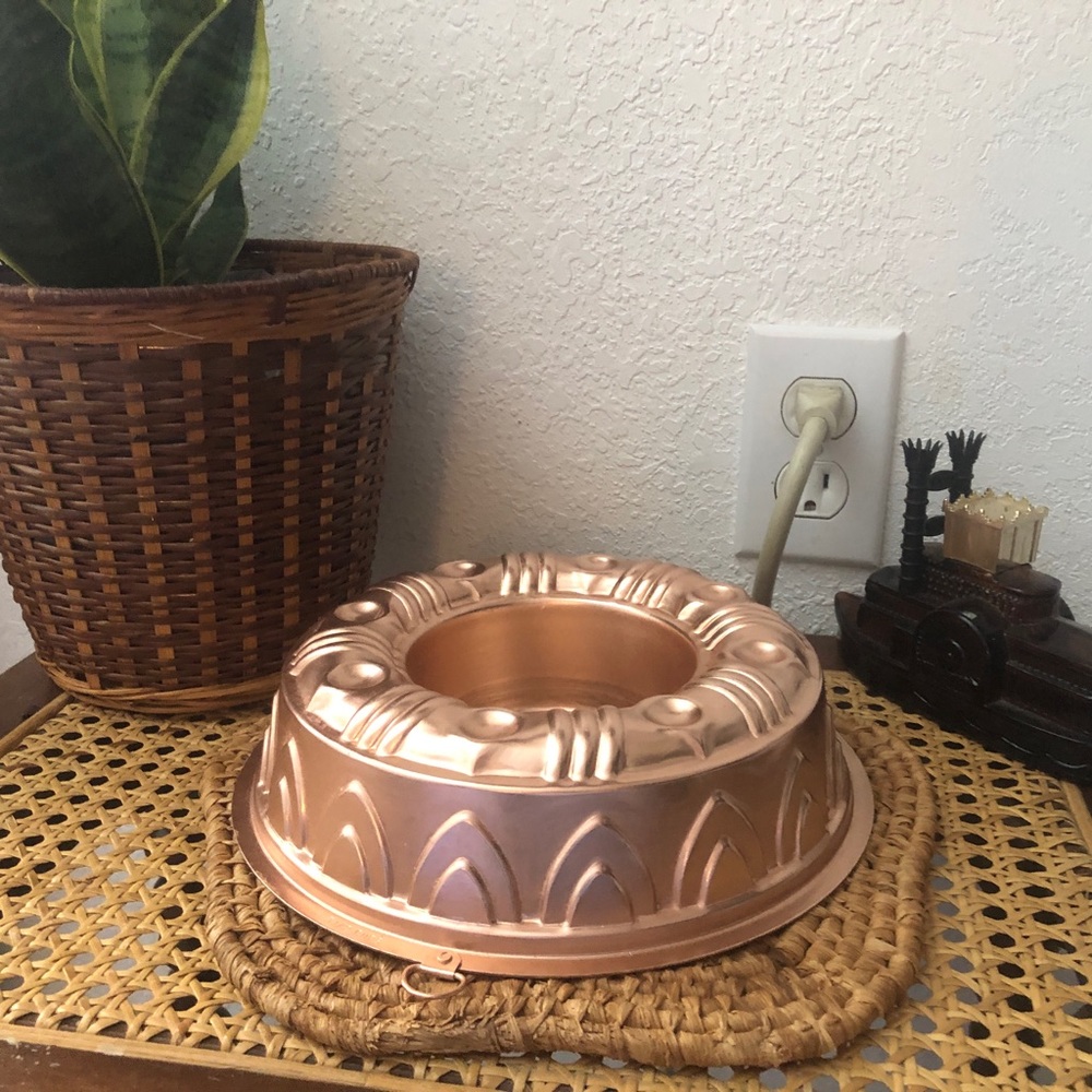 Retro Copper Ring 3 1/2 Cup Jello Mold/Bundt Pan w/Hook